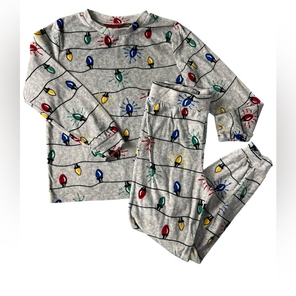 Holiday FamJams Other - Holiday FamJams Lightly Brushed Fleece Christmas Light Bulb Pajama Set Kids M 8